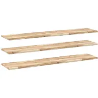 vidaXL Wandschappen 3 st zwevend 140x30x2 cm onbehandeld acaciahout