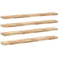 vidaXL Wandschappen 4 st zwevend 120x20x4 cm onbehandeld acaciahout