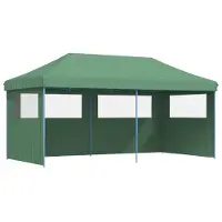 vidaXL Partytent, inklapbaar, pop-up model, met 3 zijpanelen, groen