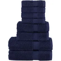 vidaXL 8-delige Handdoekenset SOLUND 600 g/m² marineblauw