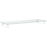 vidaXL Monitorstandaard 100x35x8 cm gehard glas en metaal wit