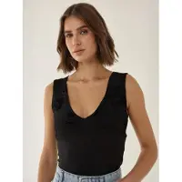 Hiccups for Kids Kanten Detail V-Hals Crop Top