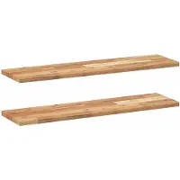 vidaXL Wandschappen 2 st zwevend olieafwerking 80x20x2 cm acaciahout