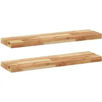 vidaXL - Wandschappen - 2 - st - zwevend - olieafwerking - 80x20x4 - cm - acaciahout