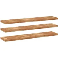 vidaXL Wandschappen 3 st zwevend olieafwerking 120x30x4 cm acaciahout