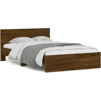 vidaXL Bedframe met hoofdeinde bruin eikenkleur 120x190 cm