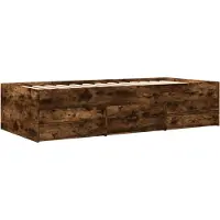 vidaXL Slaapbank met lades zonder matras 100x200 cm gerookt eikenkleur