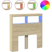 vidaXL Hoofdbordkast met LED-verlichting 100x17x102 cm sonoma eiken