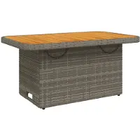 vidaXL Tuintafel 90x55x71 cm poly rattan en acaciahout grijs