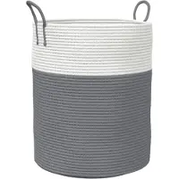 vidaXL Opbergmand Ø 38x46 cm katoen grijs en wit