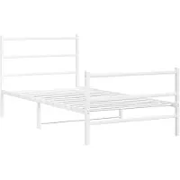 vidaXL - Bedframe - met - hoofd- - en - voeteneinde metaal - wit - 100x200 - cm