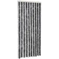 vidaXL Vliegengordijn 100x220 cm chenille grijs en zwart