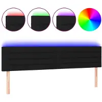 vidaXL Hoofdbord LED 200x5x78/88 cm stof zwart
