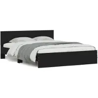 vidaXL Bedframe met hoofdeinde zwart 140x200 cm