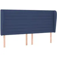 vidaXL Hoofdbord met randen 163x23x118/128 cm stof blauw