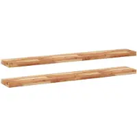 vidaXL Wandschappen 2 st zwevend olieafwerking 120x20x4 cm acaciahout