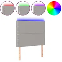 vidaXL Hoofdbord LED 90x5x118/128 cm stof lichtgrijs