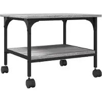 vidaXL - Printerkastje - 2-laags - 50x40x38 - cm - bewerkt - hout - grijs - sonoma