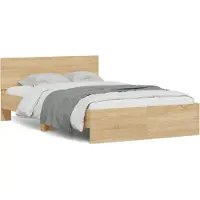 vidaXL Bedframe met hoofdeinde sonoma eikenkleurig 120x200 cm