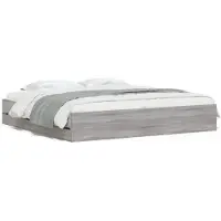 vidaXL Bedframe met lades bewerkt hout grijs sonoma eiken 160x200 cm