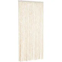 vidaXL Vliegenhor met beige en witte kleur, 100x230 cm, chenille