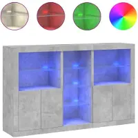 vidaXL Dressoir met LED-verlichting 162x37x100 cm betongrijs