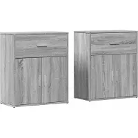 vidaXL Dressoirs 2 st 60x31x70 cm bewerkt hout grijs sonoma eikenkleur