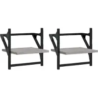 vidaXL Wandschappen met stangen 2 st 30x25x30 cm grijs sonoma eiken