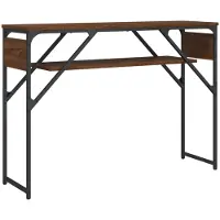vidaXL Wandtafel met schap 105x30x75 cm bewerkt hout bruin eikenkleur