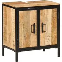 vidaXL Wastafelonderkast, 55x35x60 cm, massief mangohout en ijzer