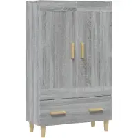vidaXL Hoge kast 70x31x115 cm bewerkt hout grijs sonoma eikenkleurig