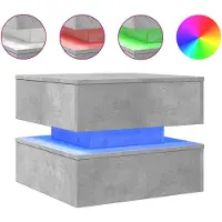 vidaXL Salontafel met LED-verlichting 50x50x40 cm betongrijs