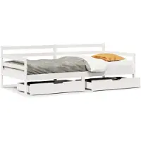 vidaXL Slaapbank met lades 90x200 cm massief grenenhout wit