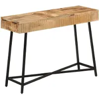 vidaXL Kaptafel 105x35x75 cm massief ruw mangohout en ijzer