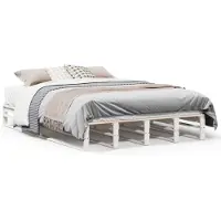 vidaXL Massief houten bed zonder matras, wit, 160x200 cm, van grenenhout