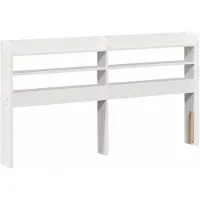 vidaXL Hoofdbord met schappen 160 cm massief grenenhout wit