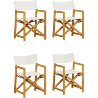 vidaXL Inklapbare stoelen 4 st stof crèmewit