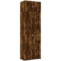 vidaXL Opbergkast 70x42,5x225 cm bewerkt hout gerookt eikenkleur
