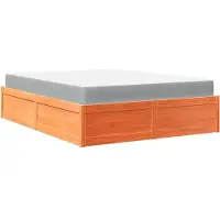 vidaXL Bed met matras massief grenenhout wasbruin 160x200 cm