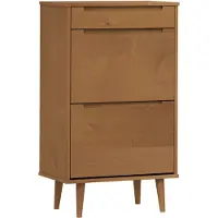 vidaXL Schoenenkast MOLDE 59,5x35x103 cm massief grenenhout bruin