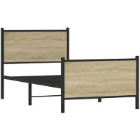 vidaXL Bedframe zonder matras metaal sonoma eikenkleurig 80x200 cm
