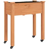 vidaXL Plantenbak op wieltjes 71x37x80 cm massief vurenhout