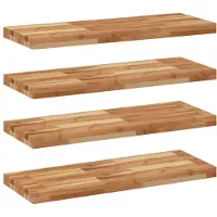 vidaXL Wandschappen 4 st zwevend olieafwerking 80x30x4 cm acaciahout