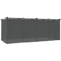 vidaXL Paviljoen met gordijnen, antraciet, 6x3 meter, staal