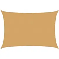 vidaXL Zonnezeil 160 g/m² rechthoekig 3,5x4,5 m HDPE zandkleurig