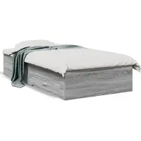 vidaXL Bedframe met lades bewerkt hout grijs sonoma eiken 90x200 cm