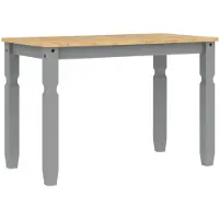 vidaXL Eettafel Corona 112x60x75 cm massief grenenhout grijs