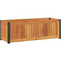vidaXL Plantenbak 80x30x27,5 cm massief acaciahout en staal