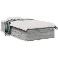 vidaXL Bedframe met lades bewerkt hout grijs sonoma eiken 90x190 cm