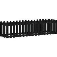 vidaXL Plantenbak verhoogd hekontwerp 200x50x50 cm grenenhout zwart